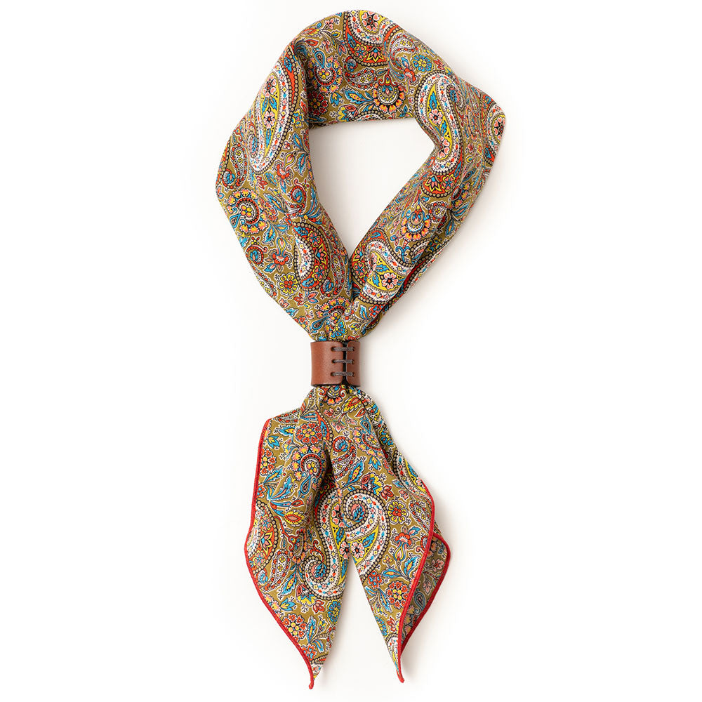 Carré De Soie Richel 50x50 Cm - Motif Andrea Multicolore - Style Bandana Ou Foulard - Neuf Sans étiquette