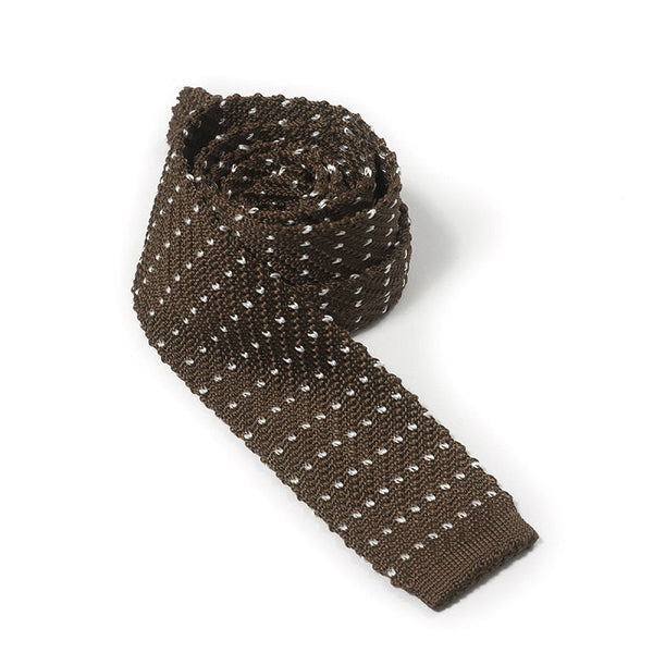 Cravate Tricot Soie "LA COQUETTE" choco