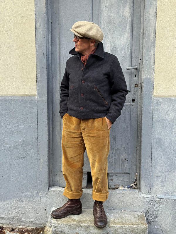 Blouson "Bootlegger" laine burel anthracite