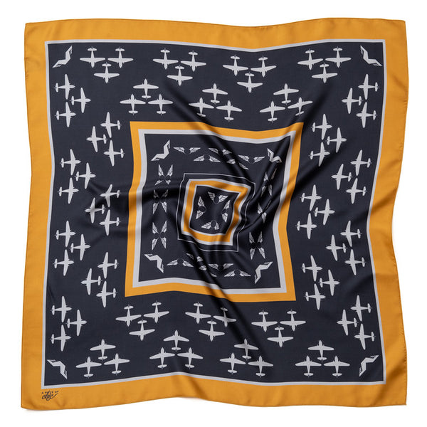 Carré de soie "Etoffe des heroes" noir gold