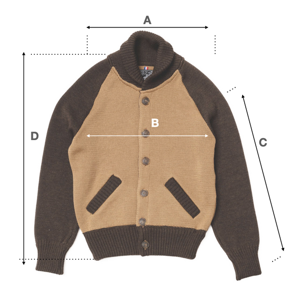 Cardigan laine "VARSITY" Marron