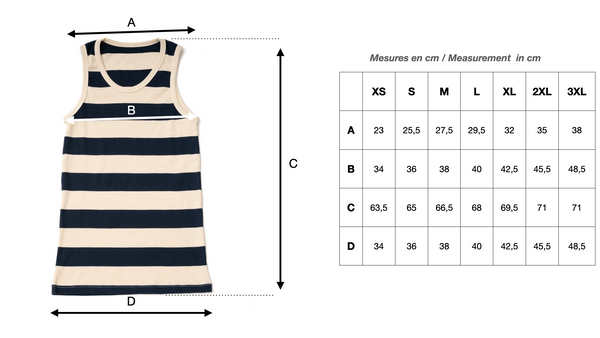 PRE ORDER vb Débardeur "Molitor" ecru marine