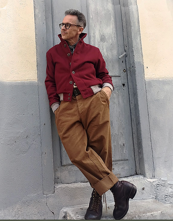 Blouson "Torpedo" laine burel  burgundy