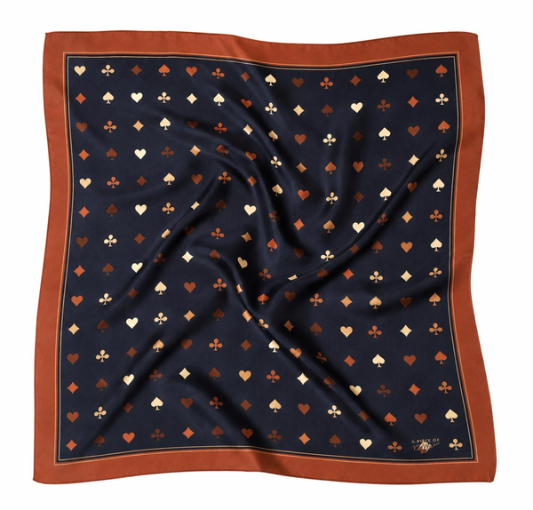 Carré de soie "ALL IN " Night blue
