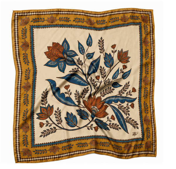 Carré de soie "PROVENCAL" gold