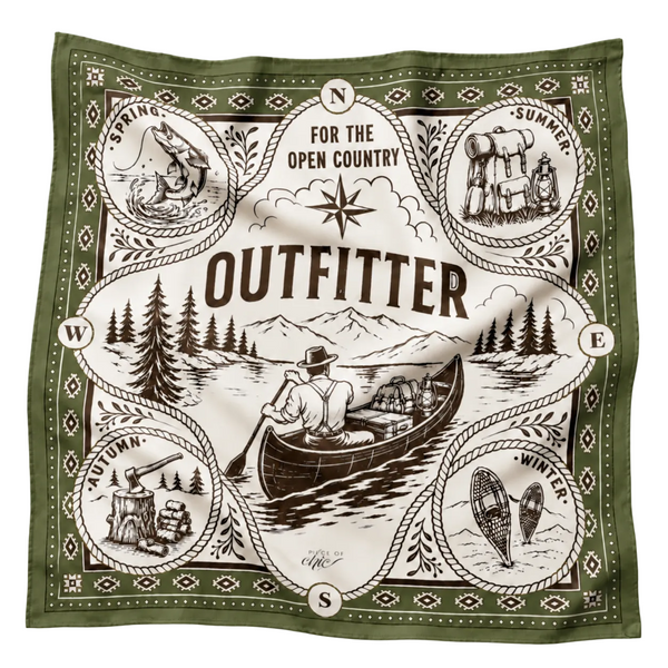 Carré de soie "OUTFITTER" Vert