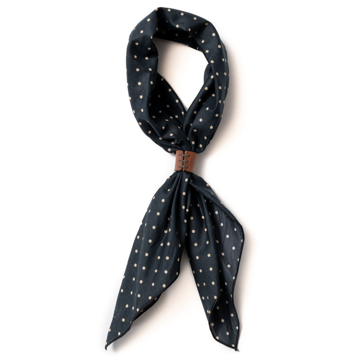 Foulard coton "POLKA" noir blanc