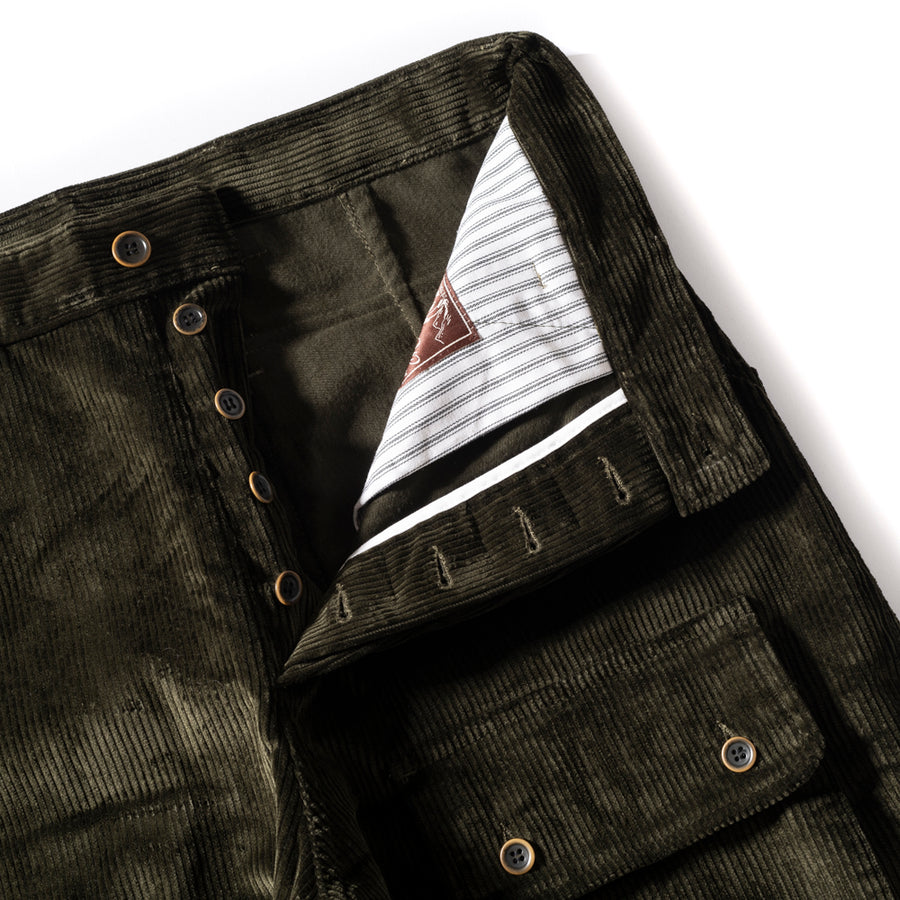 PANTALON "COMMANDO" VELOURS Vert sapin
