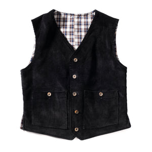 Gilet "ARTISAN" velours noir