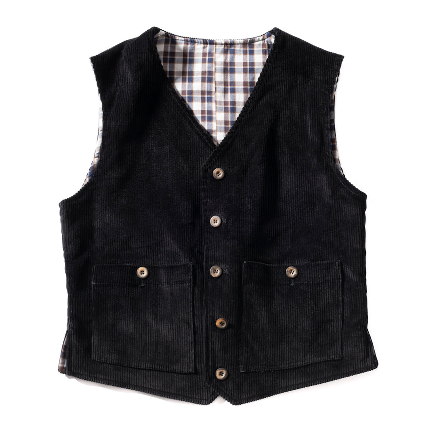 Gilet "ARTISAN" velours noir
