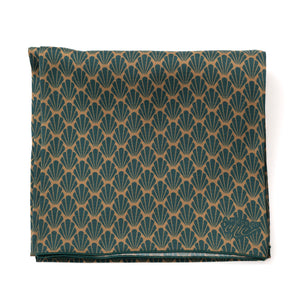 Echarpe soie "Shell" Vert Gold