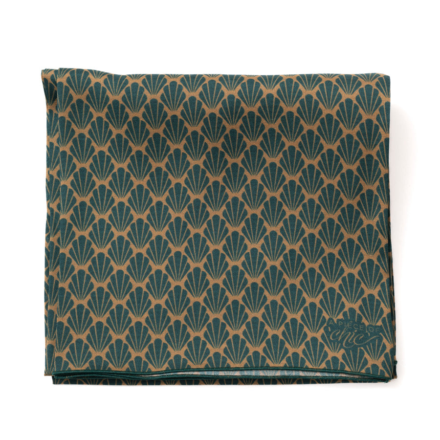 Echarpe soie "Shell" Vert Gold