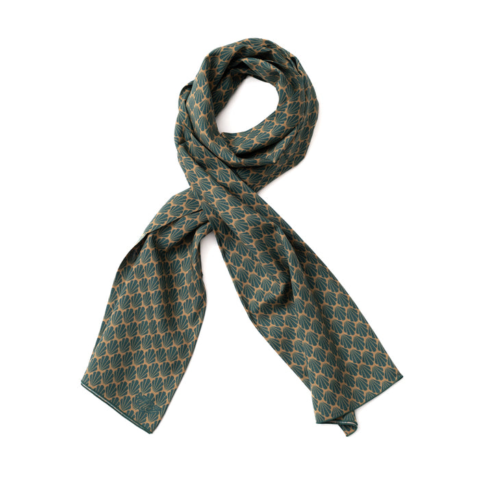 Echarpe soie "Shell" Vert Gold
