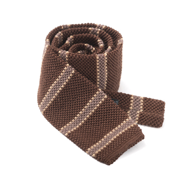 Cravate Tricot Laine "LA FLOYD" Marron