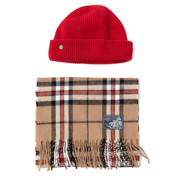Pack Echarpe "Malcom" & Bonnet mérinos Rouge
