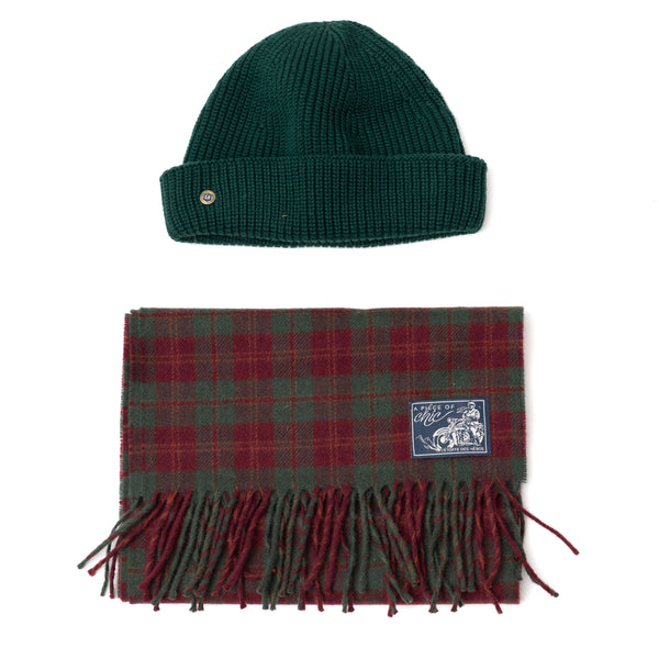 Pack Echarpe "Goodwood" & Bonnet Vert