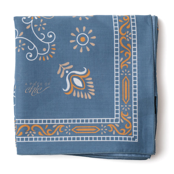 Foulard en Coton "GIPSY" bleu