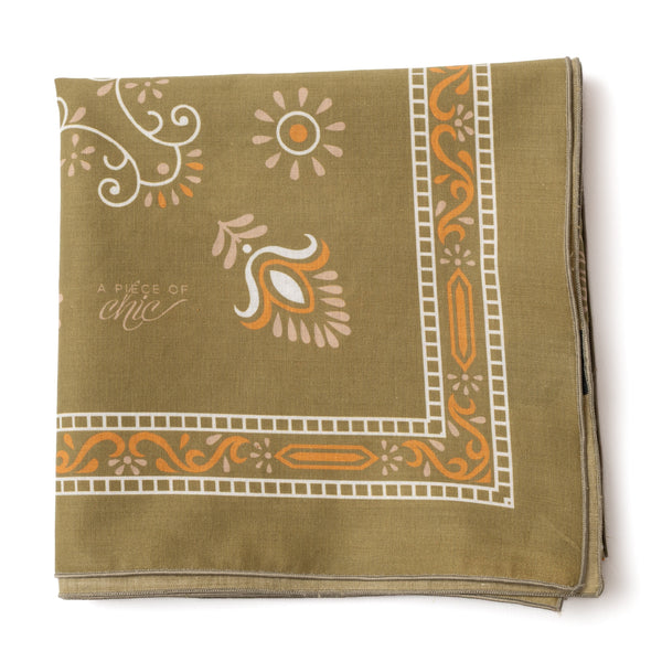 Foulard en coton "GIPSY" Kaki