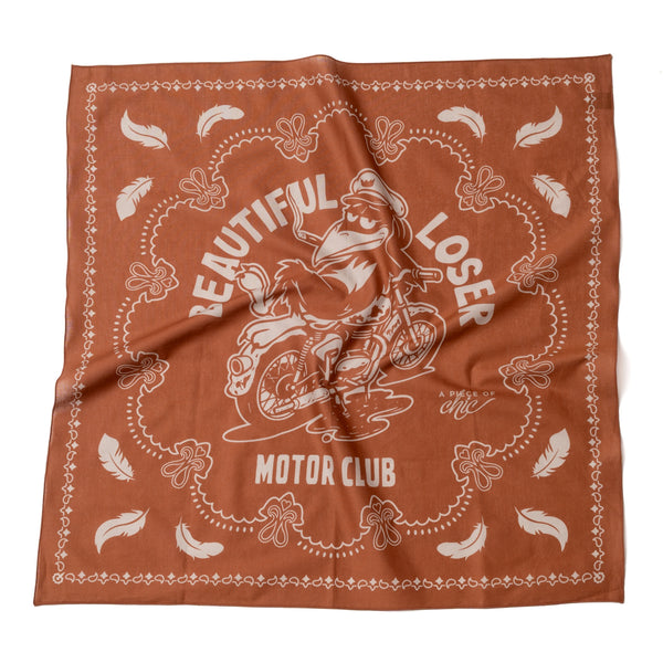 Foulard en coton "BEAUTIFUL LOSER" Cognac