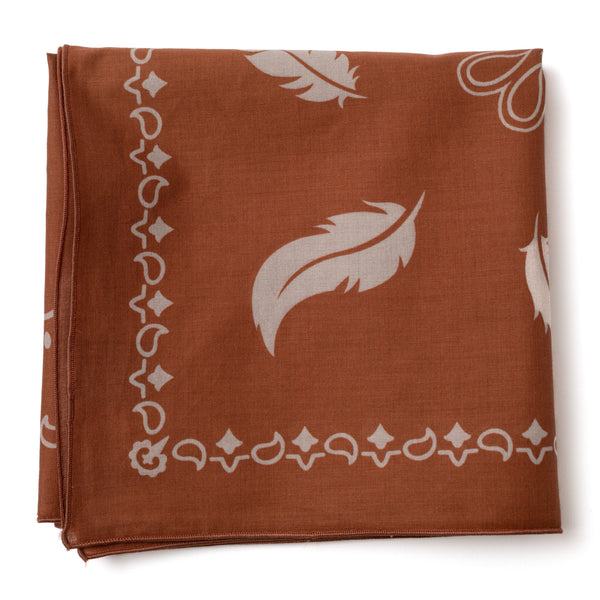 Foulard en coton "BEAUTIFUL LOSER" Cognac