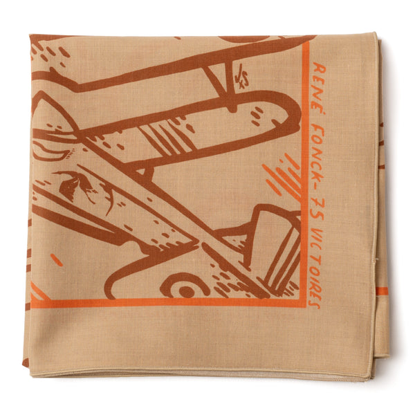 Foulard en coton "A NOS AS, NOS HEROS" Beige