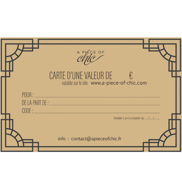 Carte Cadeau / bon d'achat – A Piece Of Chic