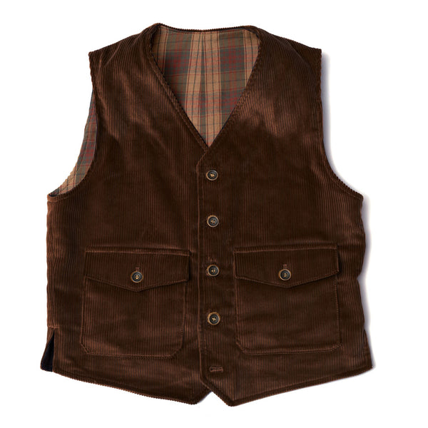 Gilet "ELEGANT" Velours marron