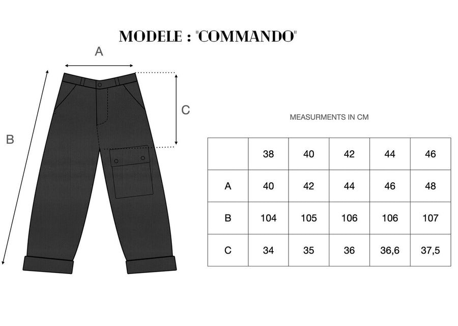 PANTALON "COMMANDO" VELOURS Vert sapin