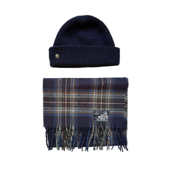 Pack Echarpe "Briton" & Bonnet marine