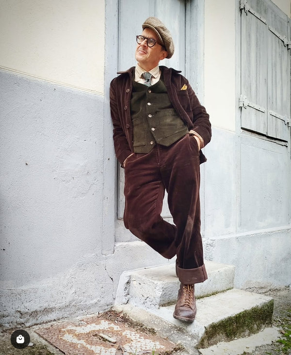 Gilet "ELEGANT" Velours vert sapin