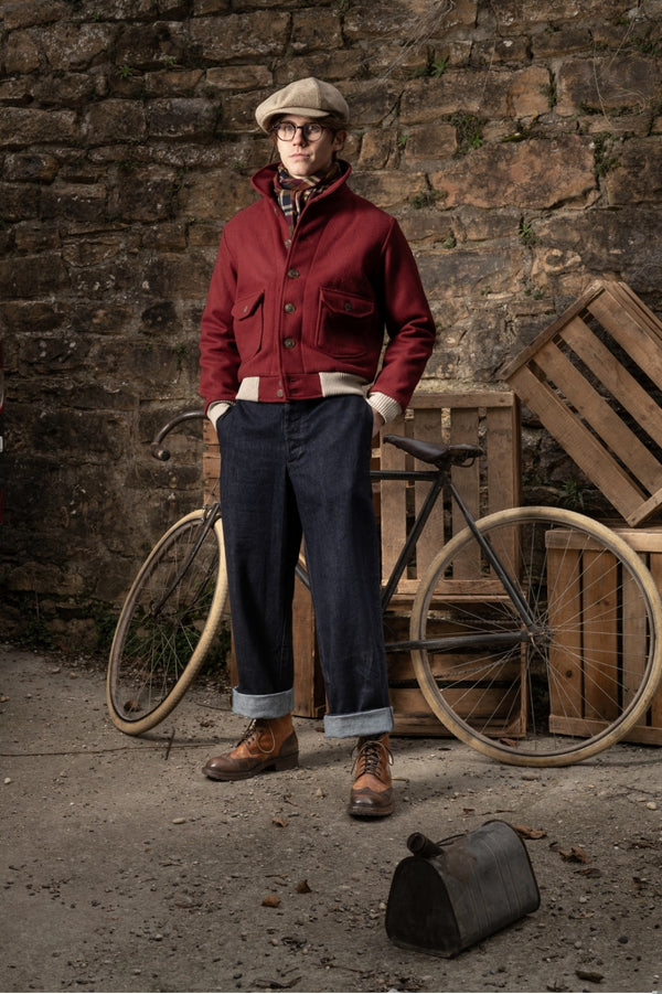 Blouson "Torpedo" laine burel  burgundy