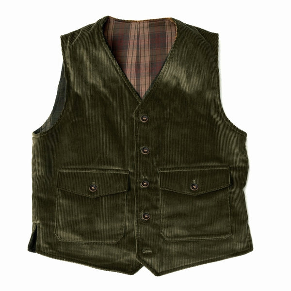Gilet "ELEGANT" Velours vert sapin