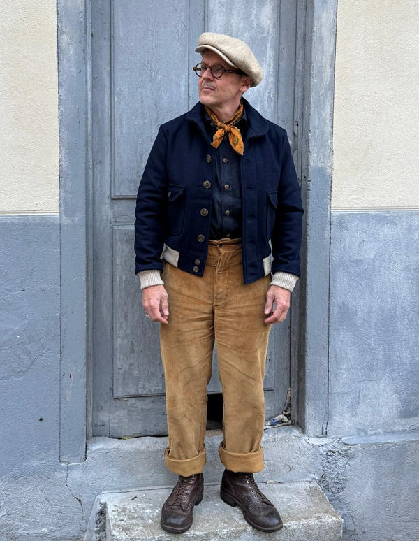 Blouson "Torpedo" laine burel  Marine