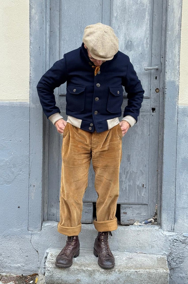 Blouson "Torpedo" laine burel  Marine