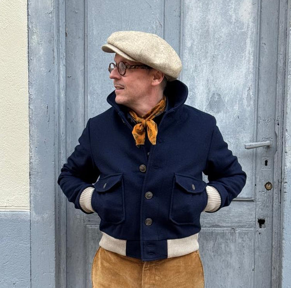 Blouson "Torpedo" laine burel  Marine