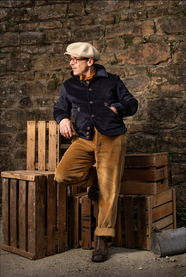 Blouson "Bootlegger" velours marine