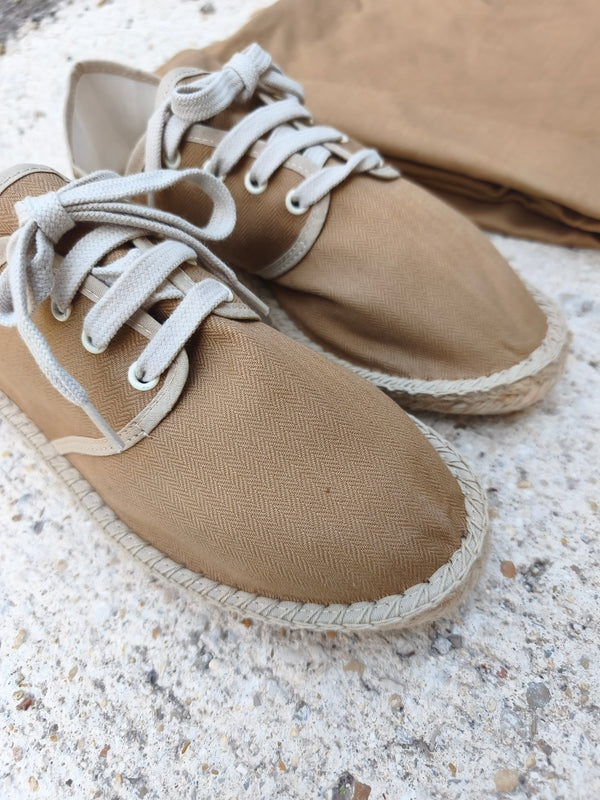 Savate espadrilles beige HBT cotton canvas
