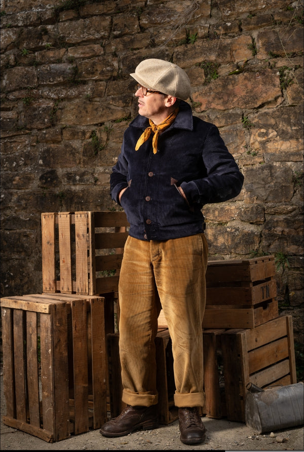 Blouson "Bootlegger" velours marine