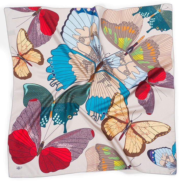 CARRE DE SOIE "L'EFFET PAPILLON"