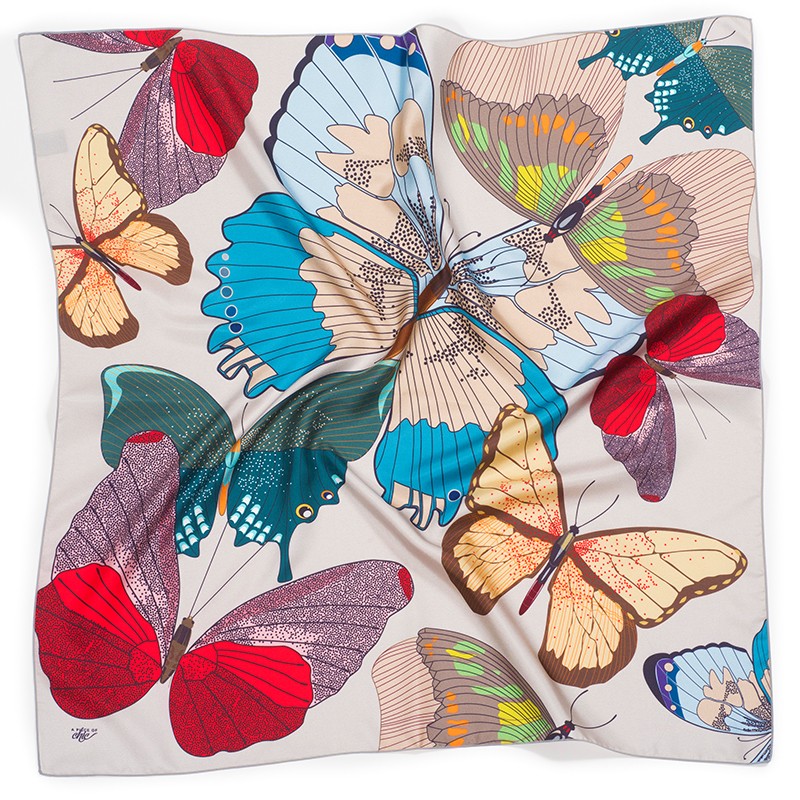 CARRE DE SOIE "L'EFFET PAPILLON"