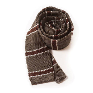 Cravate Tricot Soie "LA FLOYD" Kaki
