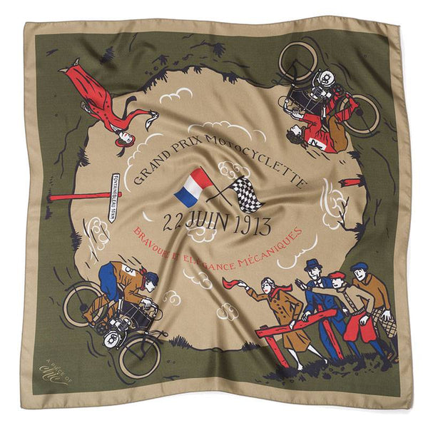 Carré de soie "GRAND PRIX MOTOCYCLETTE"