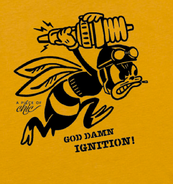 Tee-shirt coton Bio "God Dam it" curry