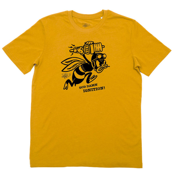 Tee-shirt coton Bio "God Dam it" curry