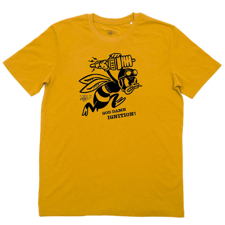 Tee-shirt coton Bio "God Dam it" curry