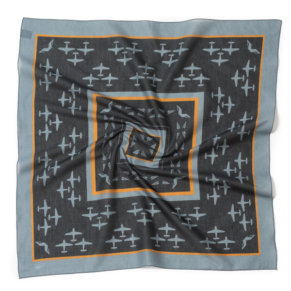 Foulard en coton "ETOFFE DES HEROS" Bleu